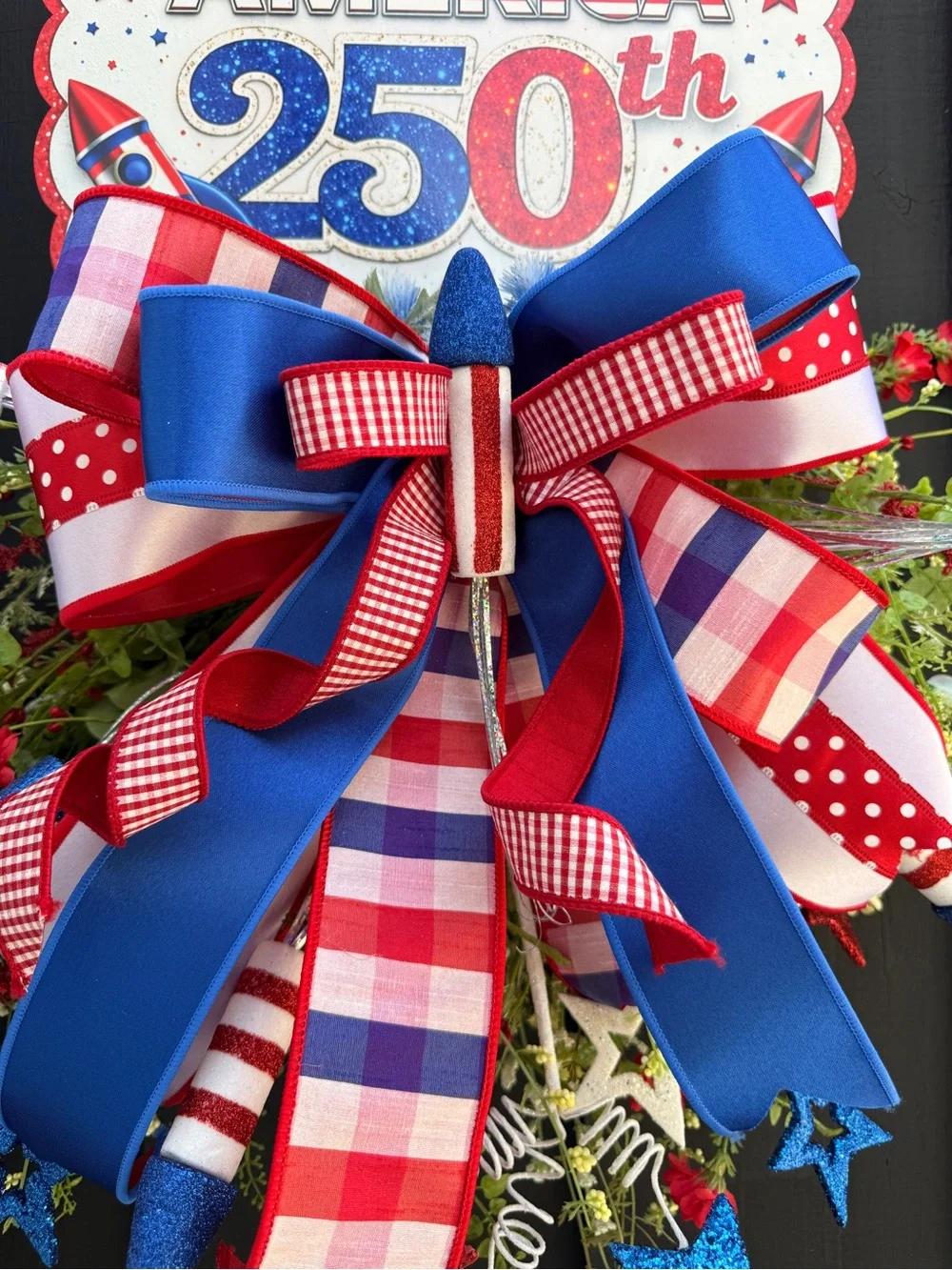 Celebrating America 250th Patriotic Door Decor - Red White Blue